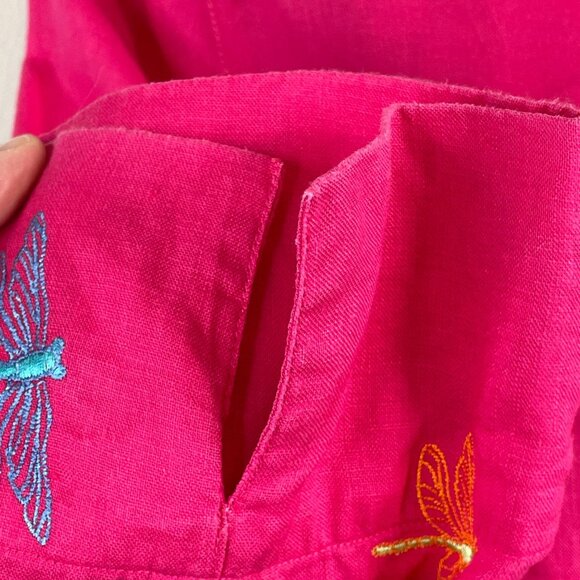 Embroidered Dragonfly Pink Women's Top - Picture 9 of 12